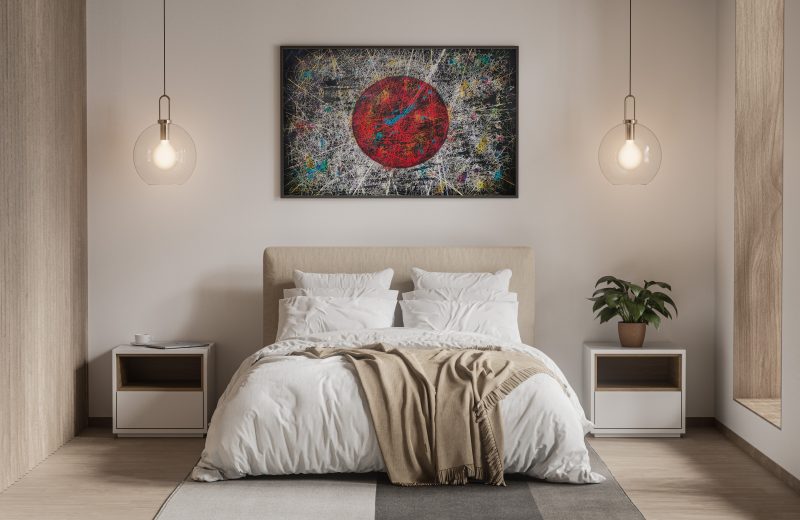 Flag of Japan as unique bedroom wall decor