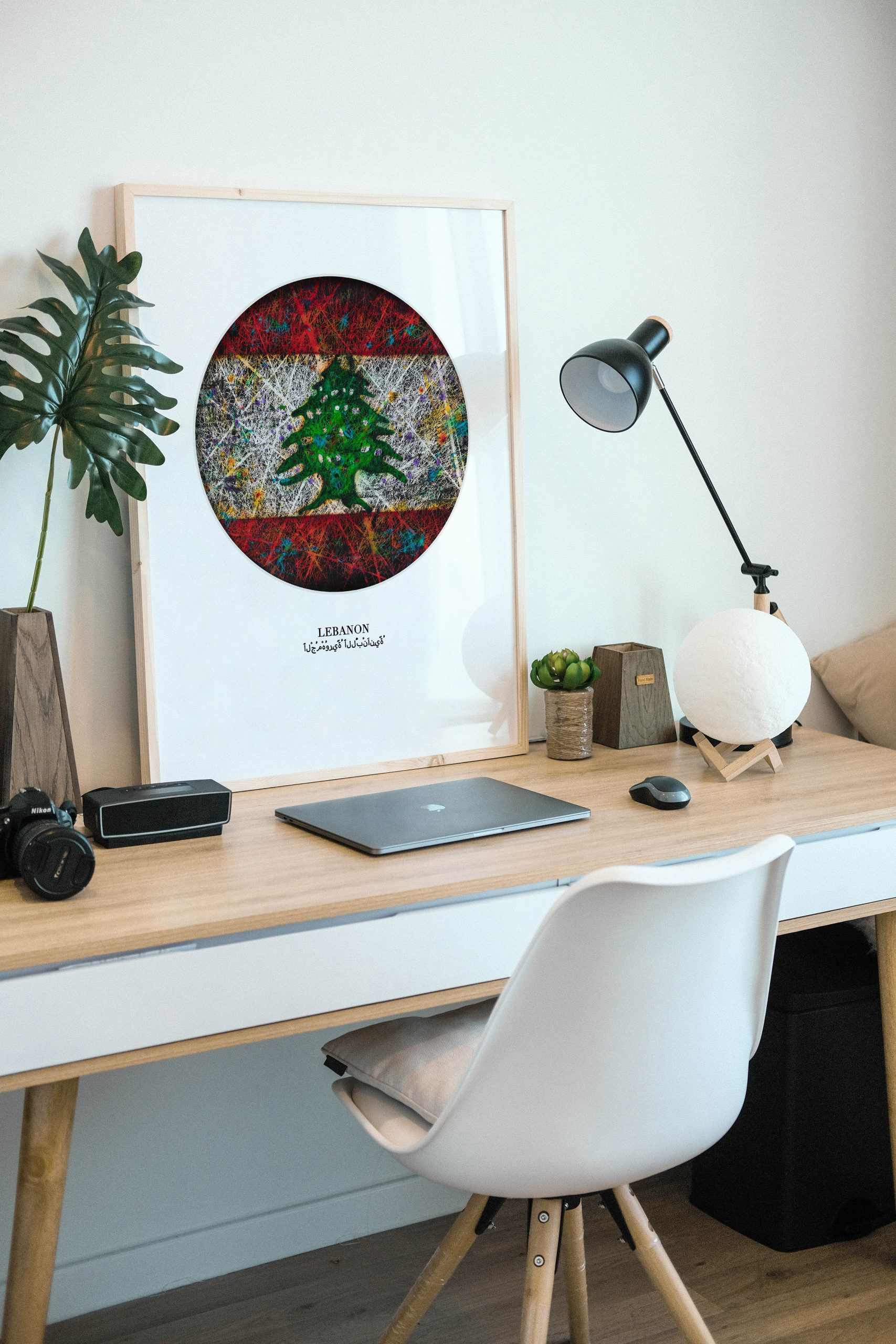 Printed Poster- Flag of Lebanon as Workspace Decor Printed Poster- Flag of Lebanon as Workspace Decor