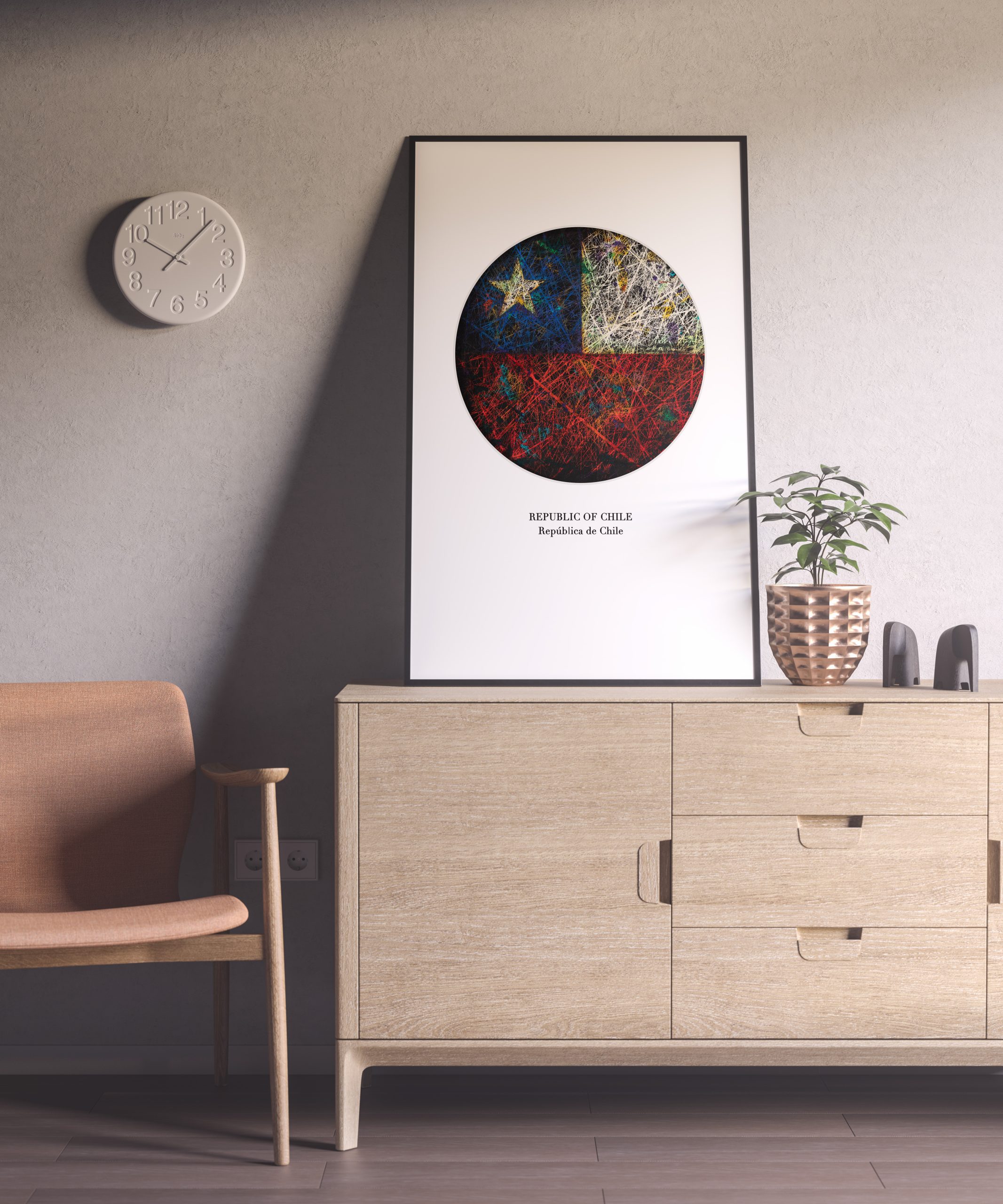 Printed Poster of Chile as wall Decor Printed Poster of Chile as wall Decor