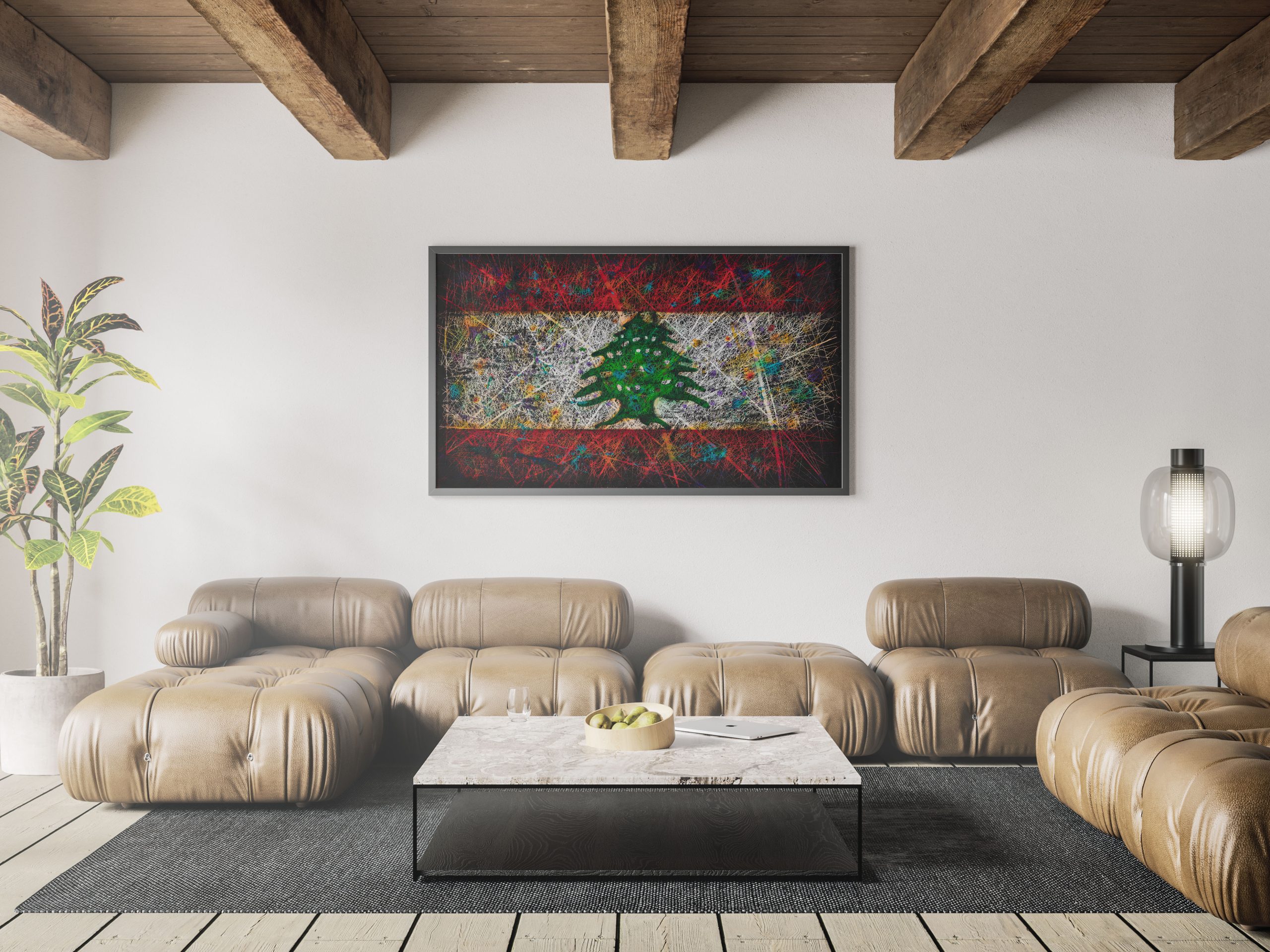 Flag of Lebanon as wall decor Flag of Lebanon as wall decor