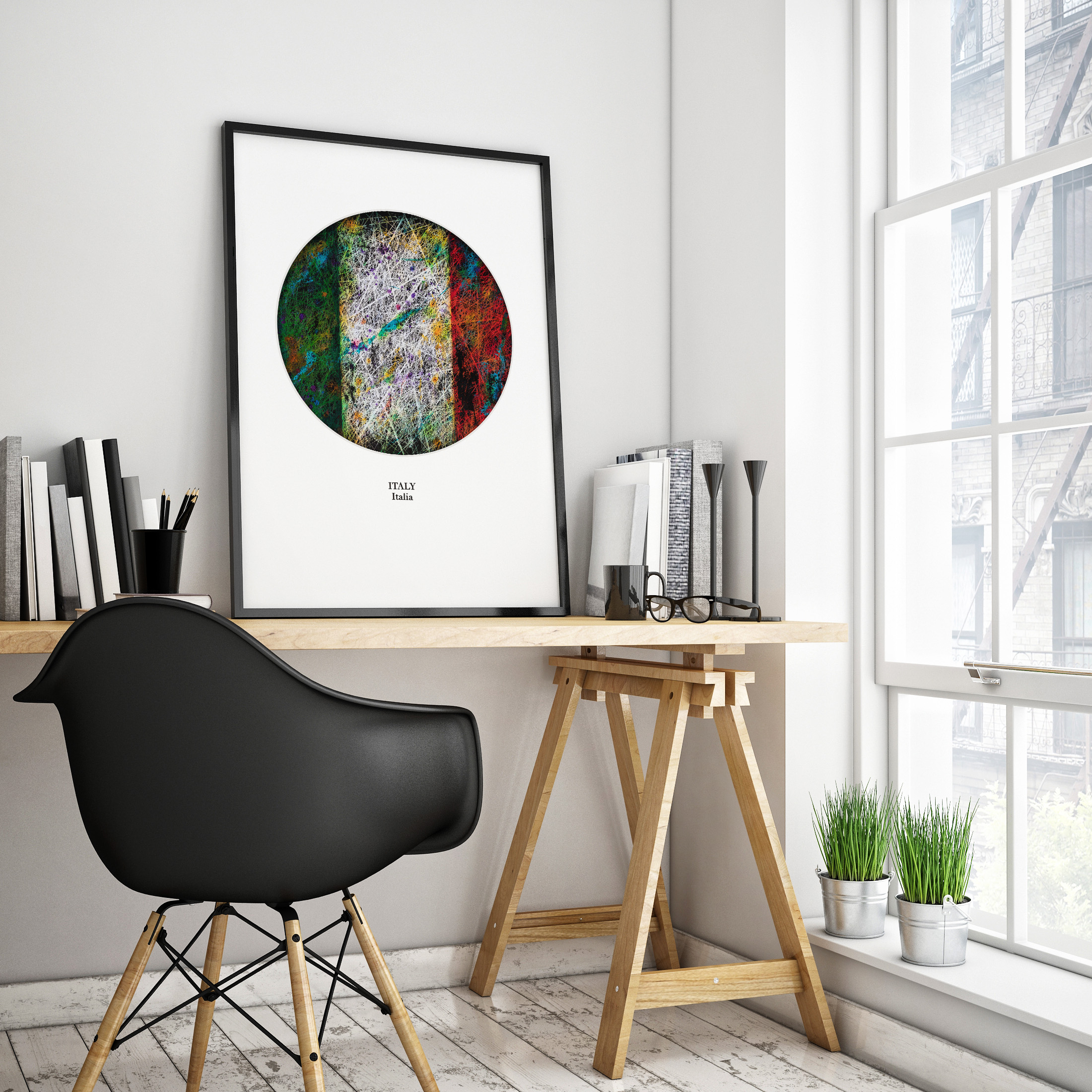 Printed Poster- Flag of Italy as Workspace Decor Printed Poster- Flag of Italy as Workspace Decor