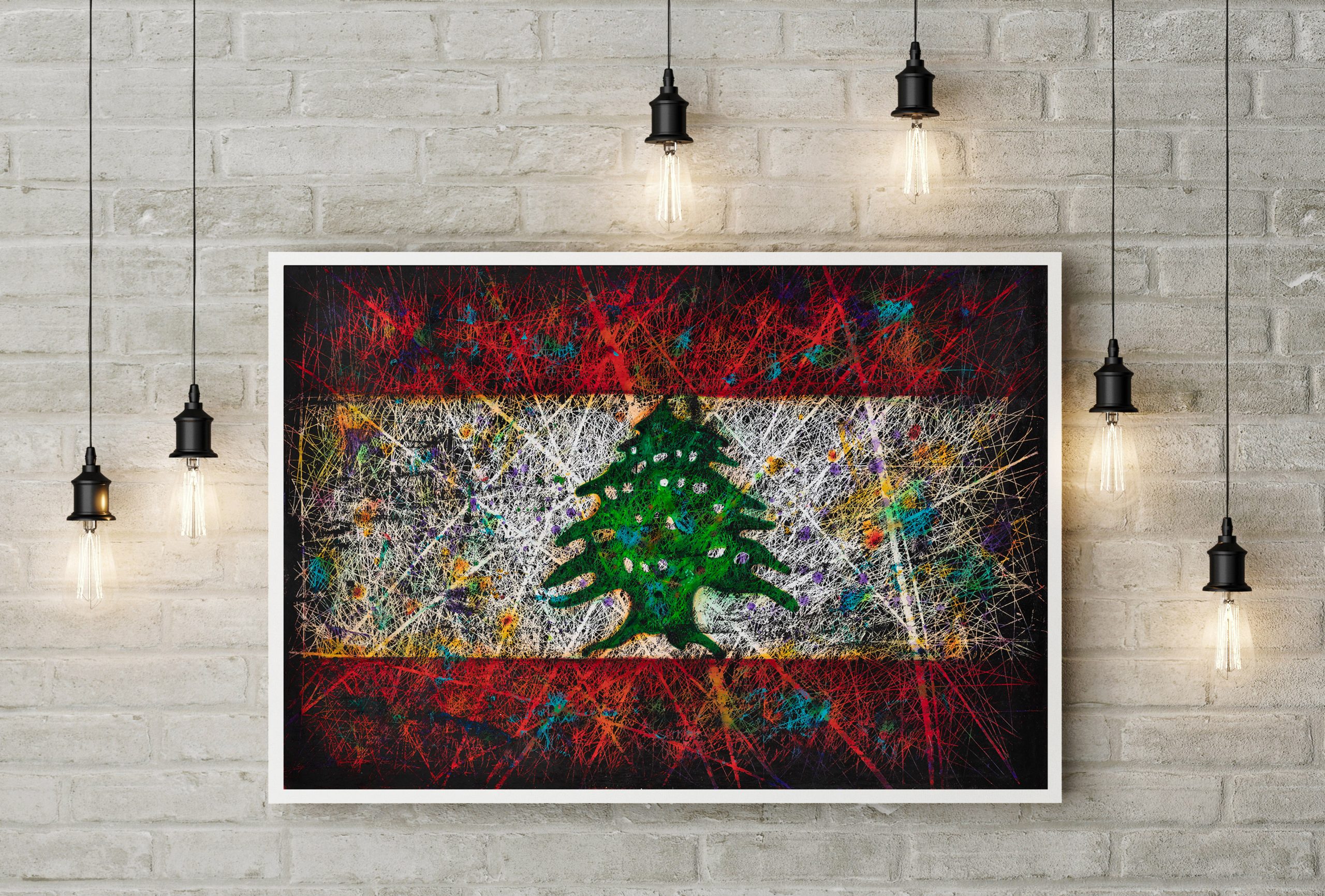 Flag of Lebanon as wall decor Flag of Lebanon as wall decor