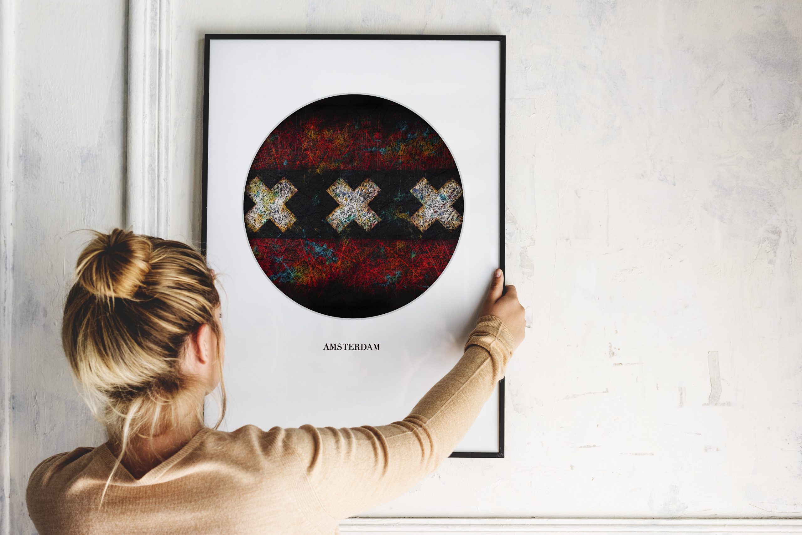 Printed Flag of Amsterdam as home decor Printed Flag of Amsterdam as home decor