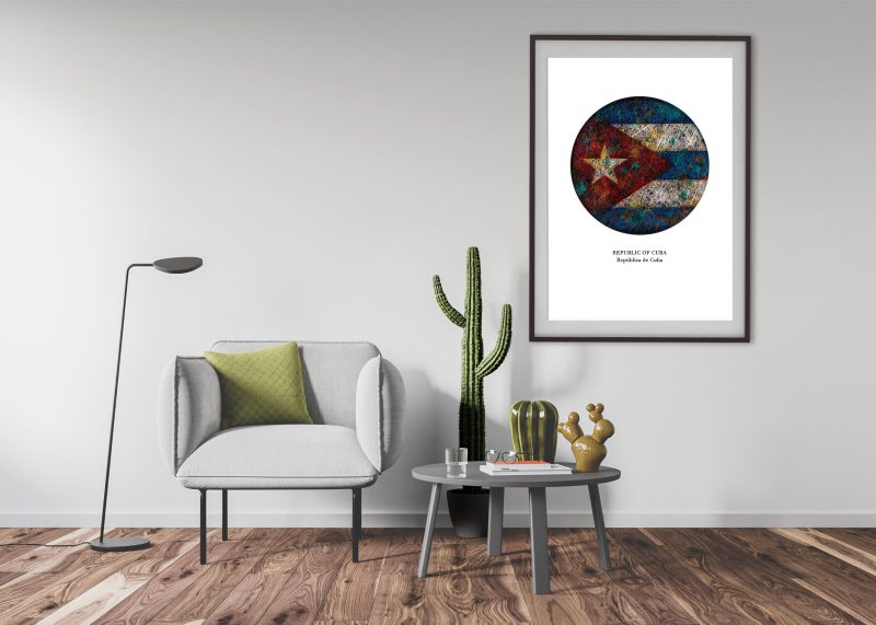 Printed Poster of Cuba as Living Room Decor