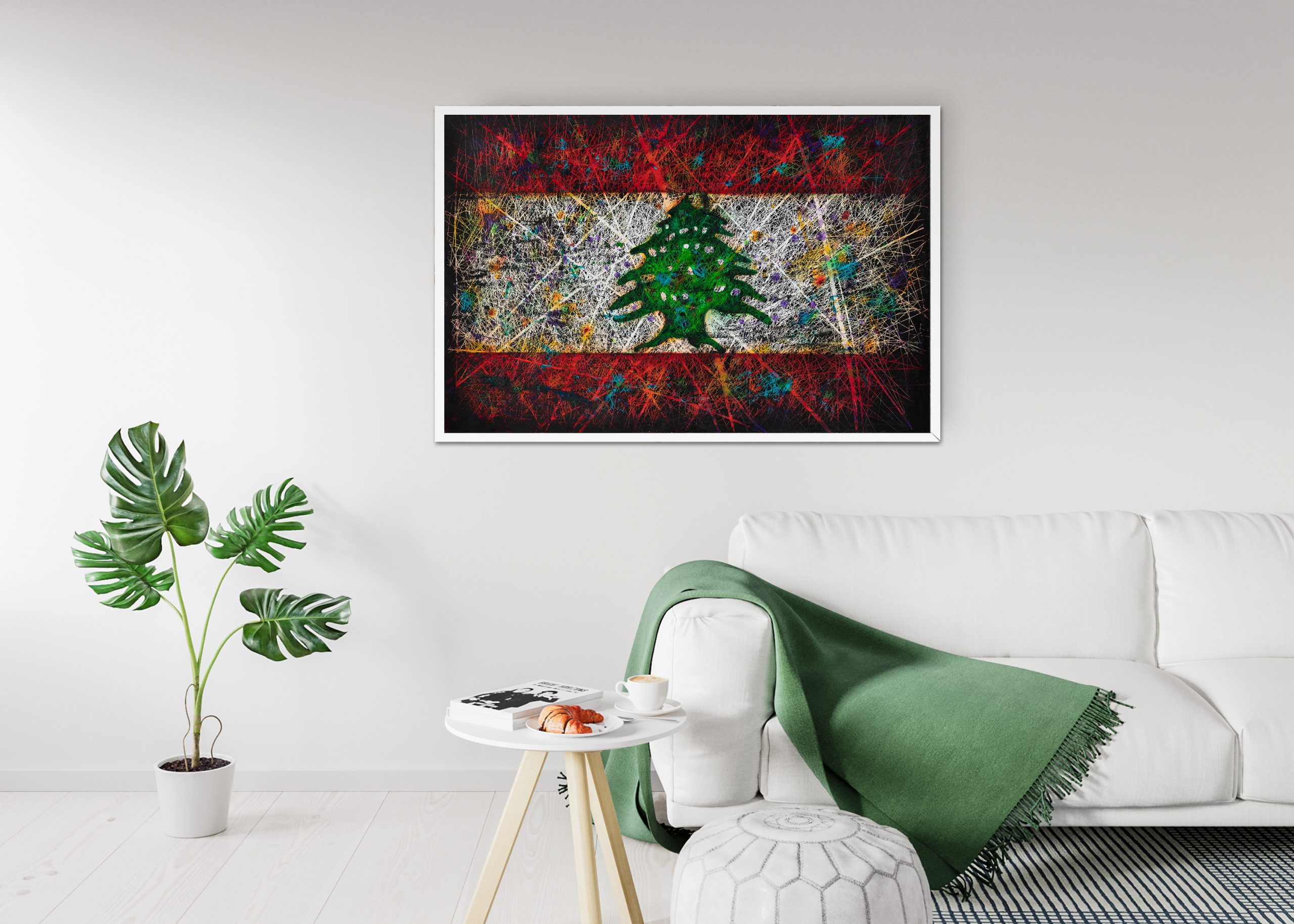 Flag of Lebanon as wall decor Flag of Lebanon as wall decor
