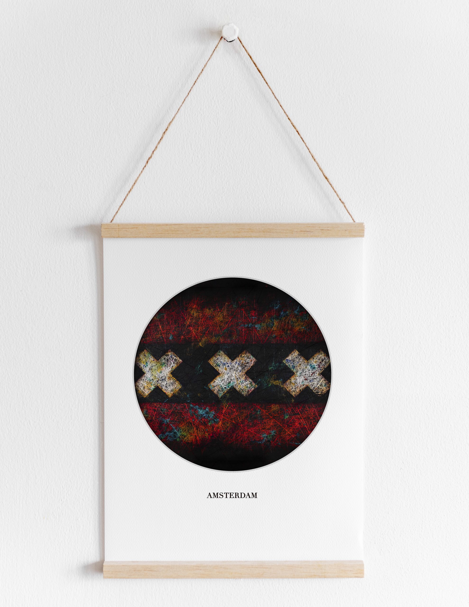 Printed Flag of Amsterdam in magnetic Frame Printed Flag of Amsterdam in magnetic Frame