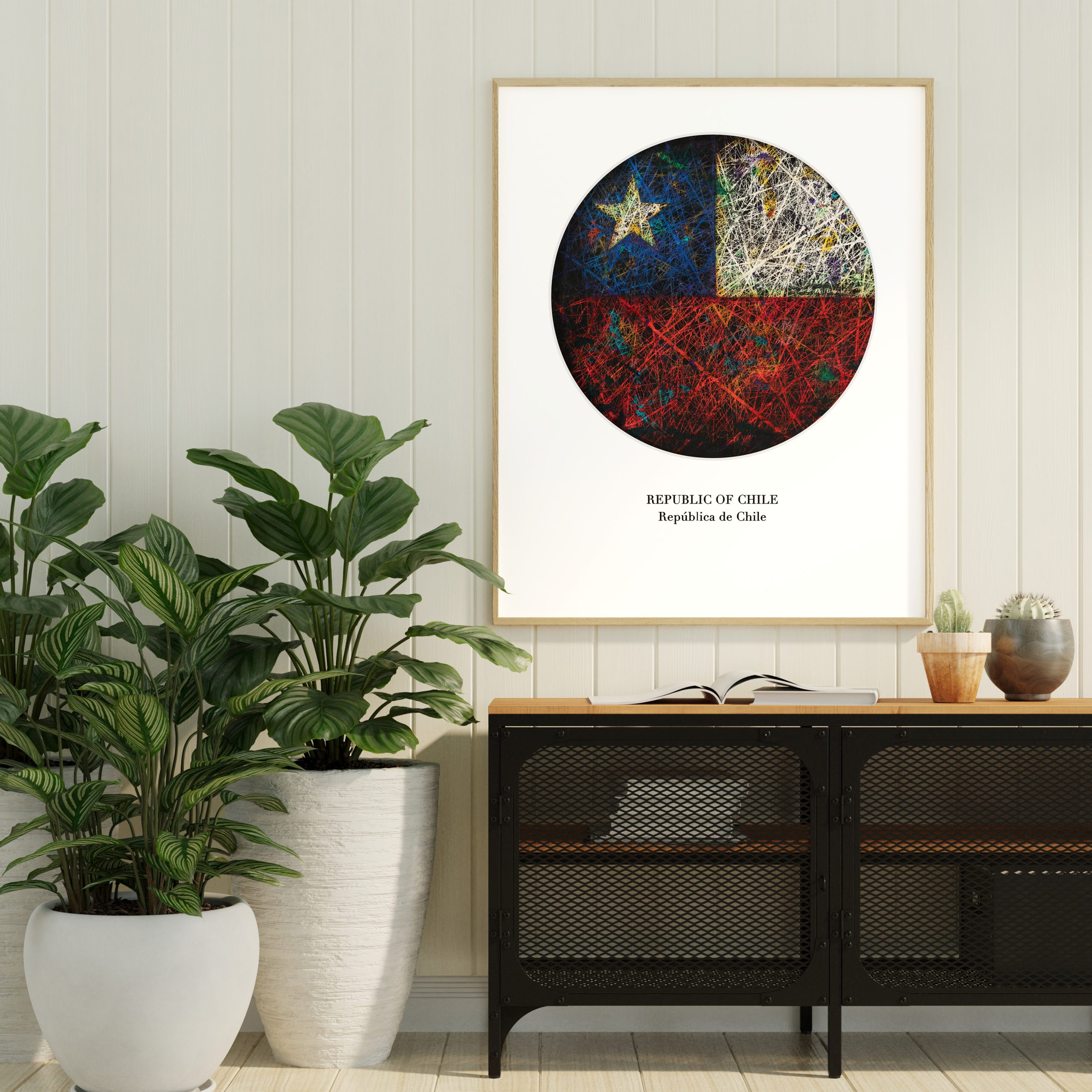 Poster Frame in living room Psd Mockup