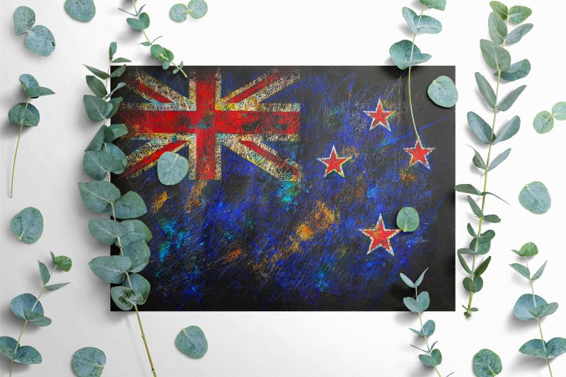 Hand painted Flag of New Zealand
