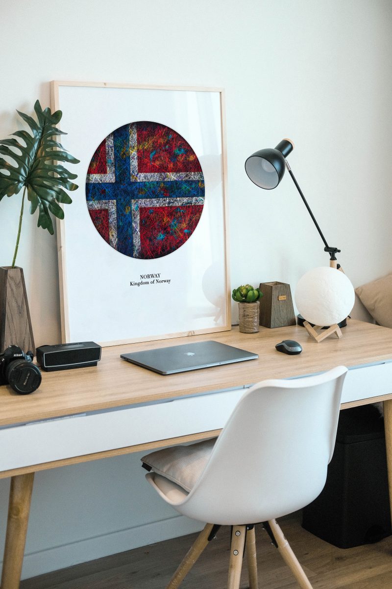 Printed Poster- Flag of Norway as Workspace Decor