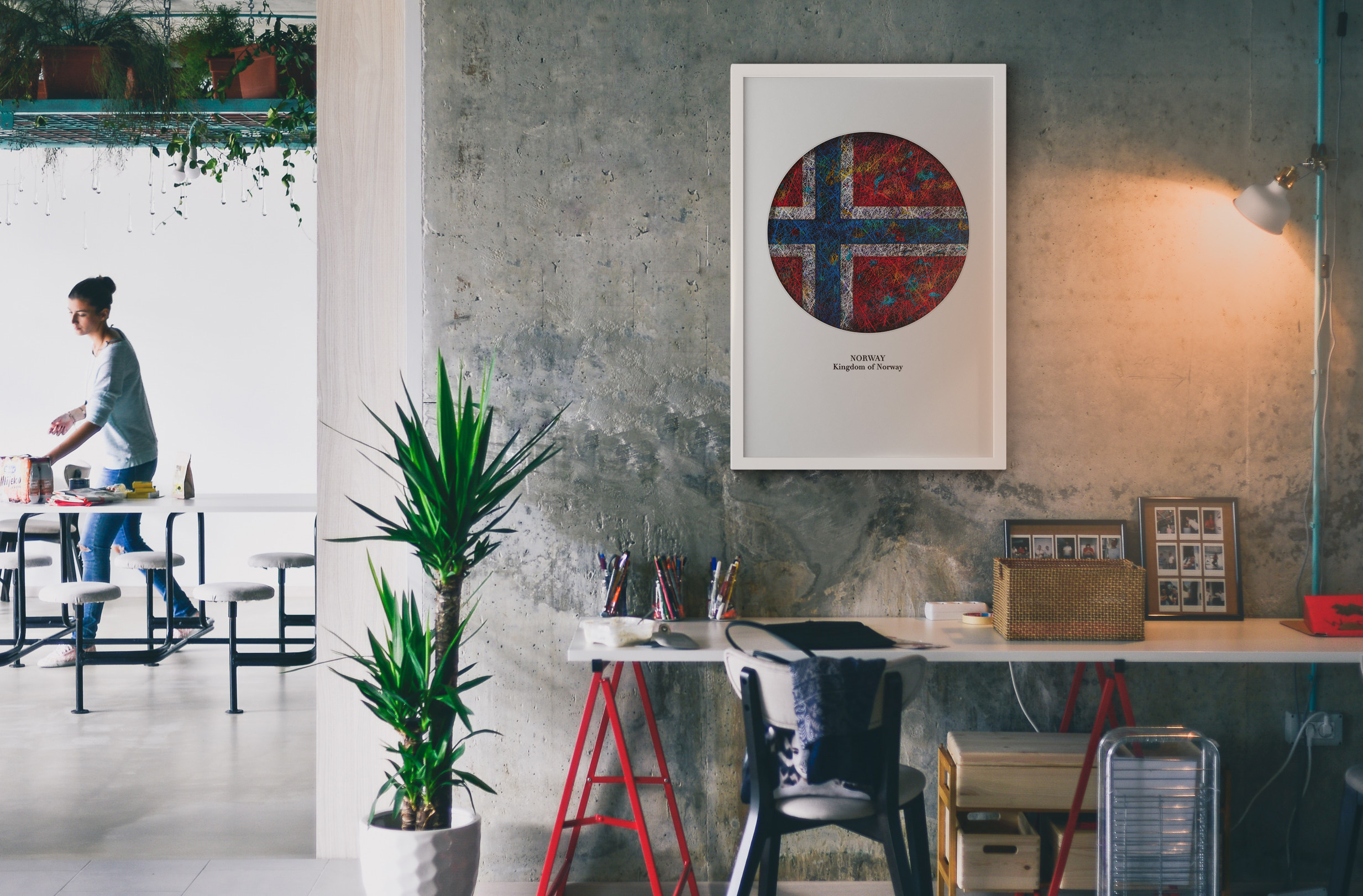 Printed Poster- Flag of Norway as Workspace Decor Printed Poster- Flag of Norway as Workspace Decor