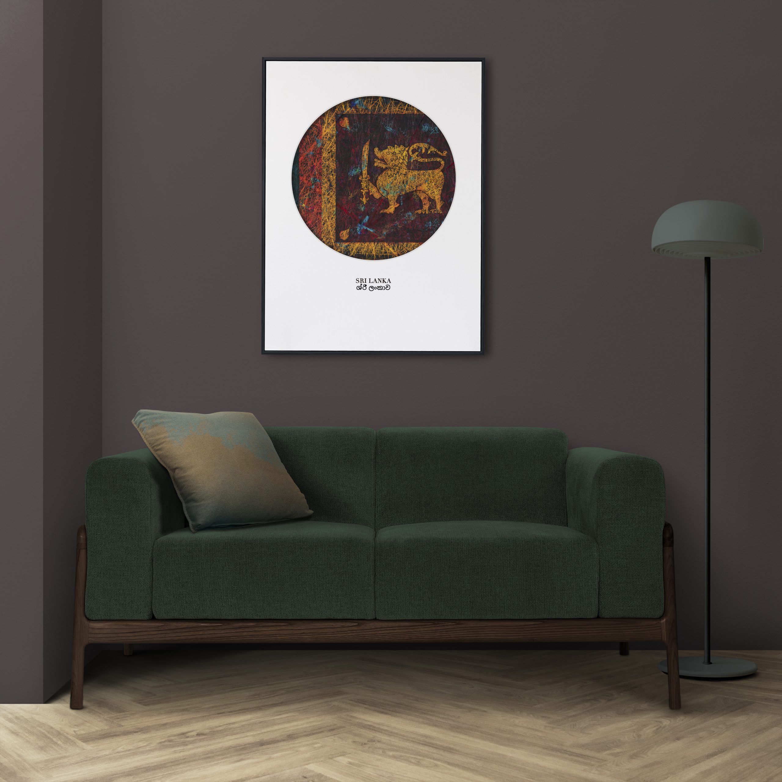 Printed Flag of Sri Lanka - Patriotic Interior Decor Printed Flag of Sri Lanka - Patriotic Interior Decor