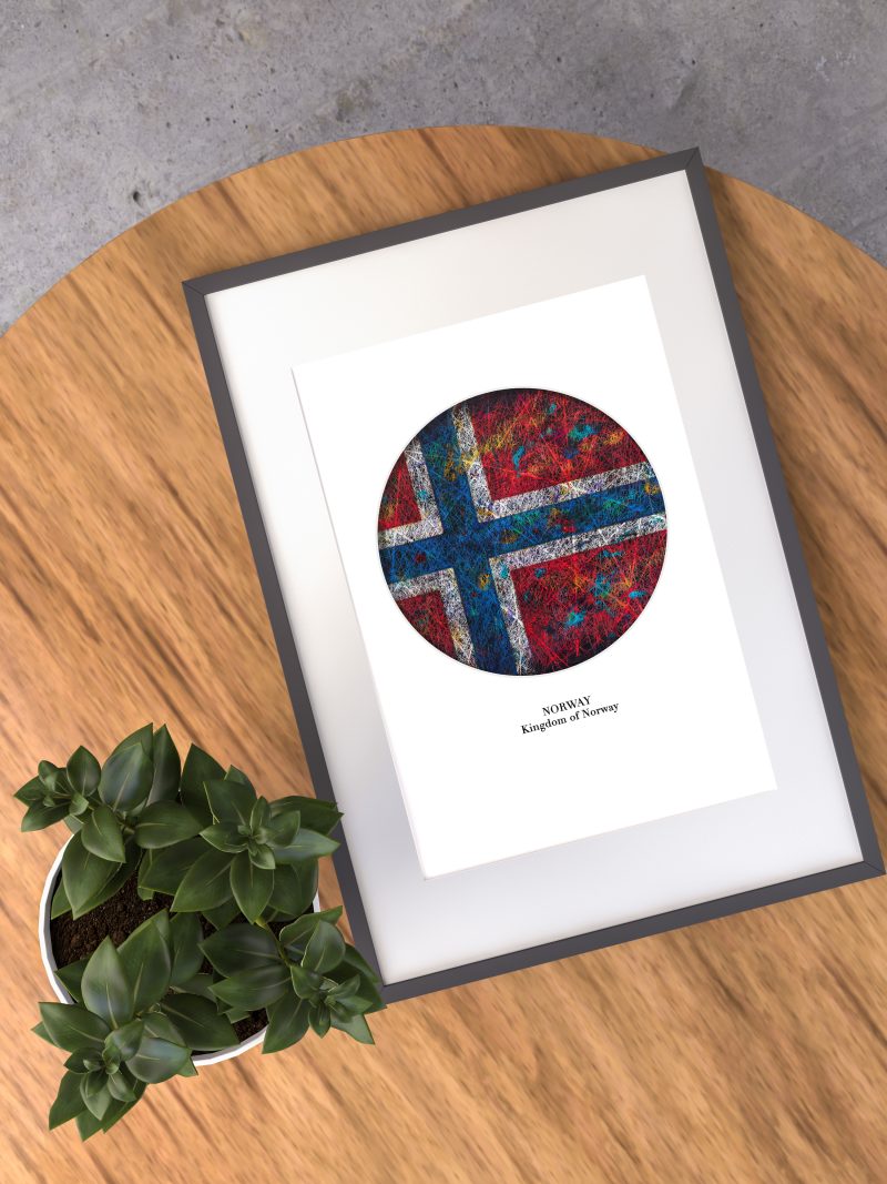 Printed Flag of Norway - Patriotic Interior Decor