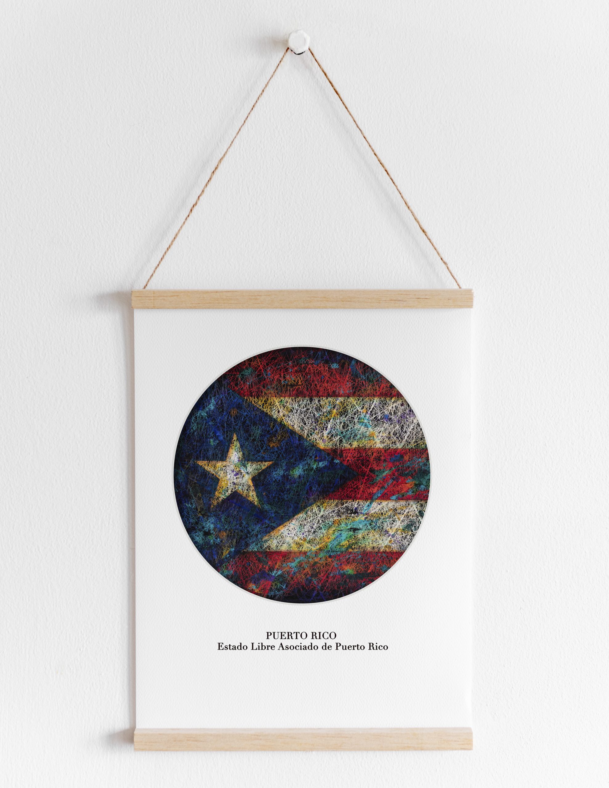 Printed Flag of Puerto Rico - Patriotic Interior Decor Printed Flag of Puerto Rico - Patriotic Interior Decor