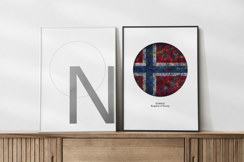 Double Flags Posters as Living Room Wall Decor