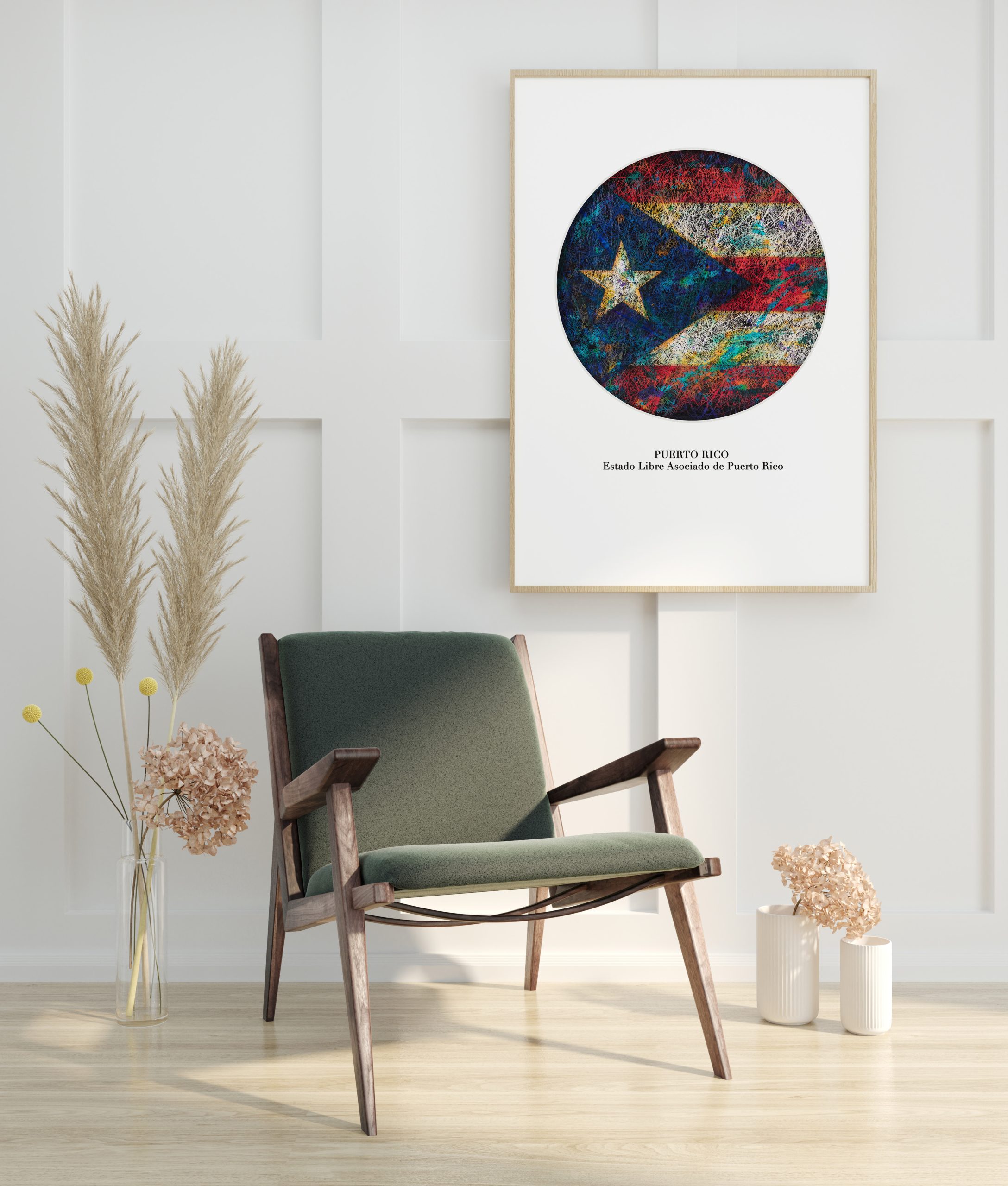 Printed Flag of Puerto Rico - Patriotic Interior Decor Printed Flag of Puerto Rico - Patriotic Interior Decor