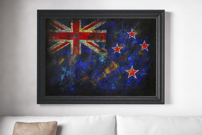 Hand painted Flag of New Zealand