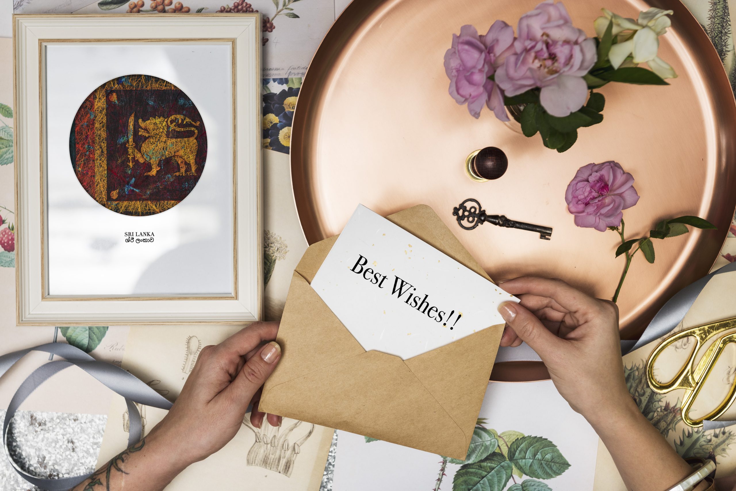 Aerial view of design space paper card