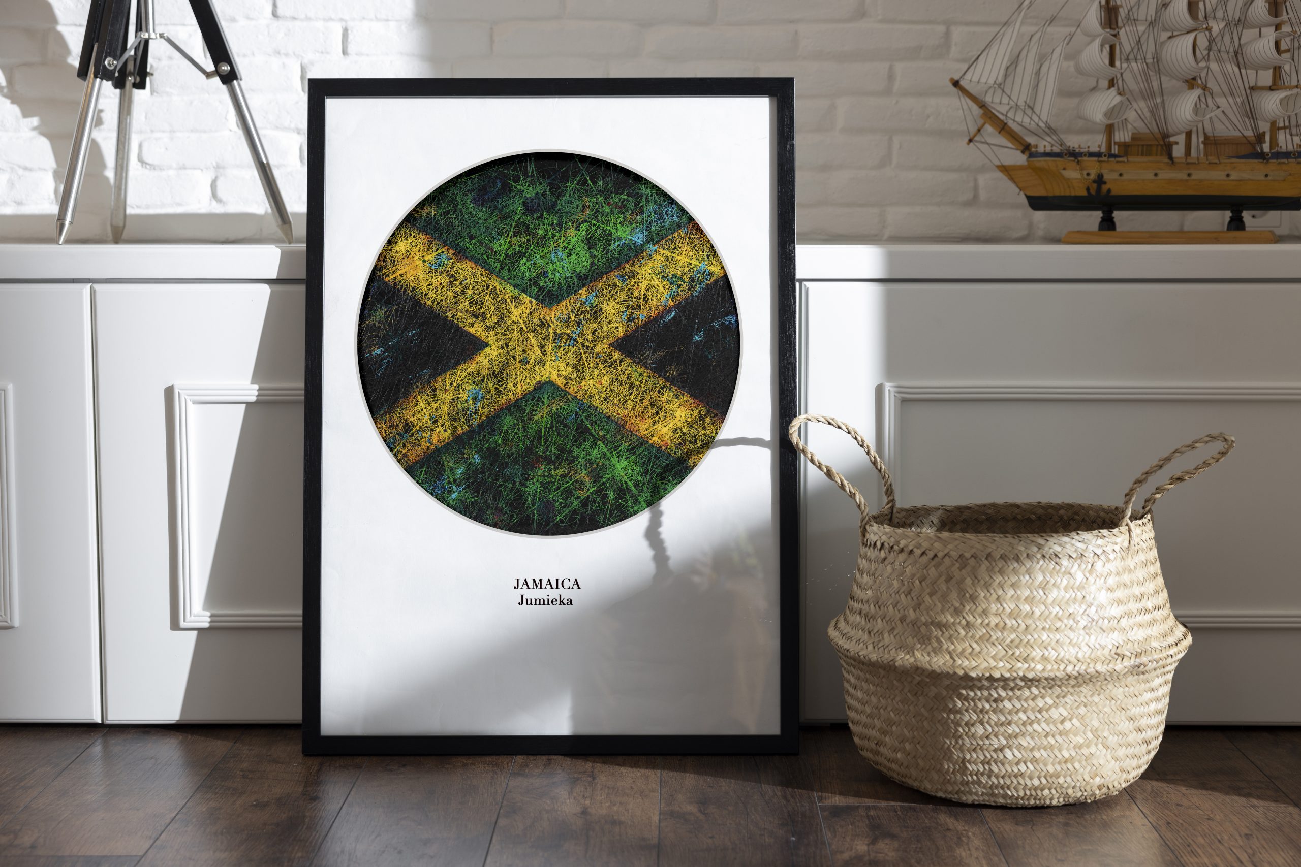Printed Flag of Jamaica as home decor Printed Flag of Jamaica as home decor