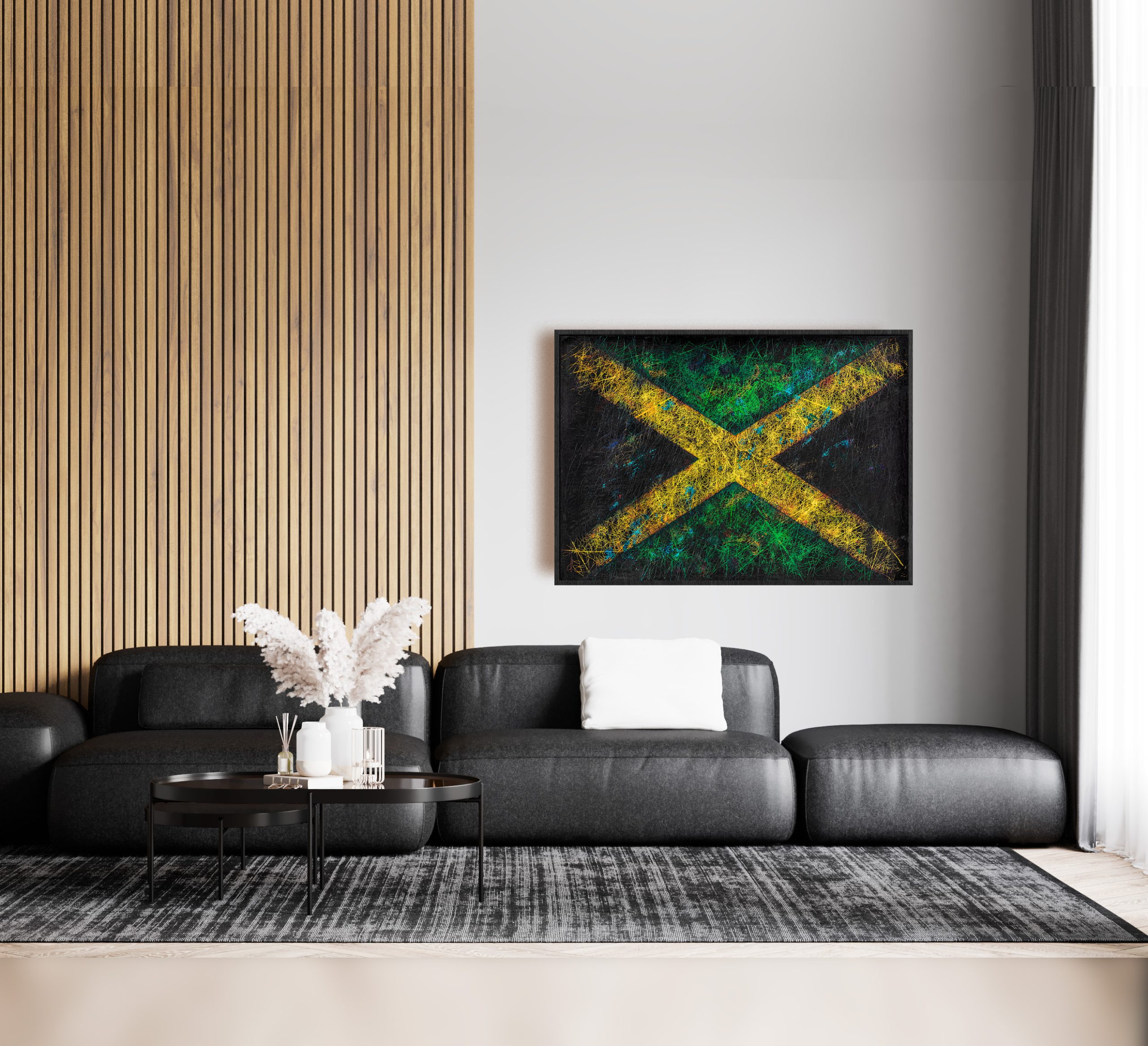 Flag of Jamaica as Living Room Wall decor