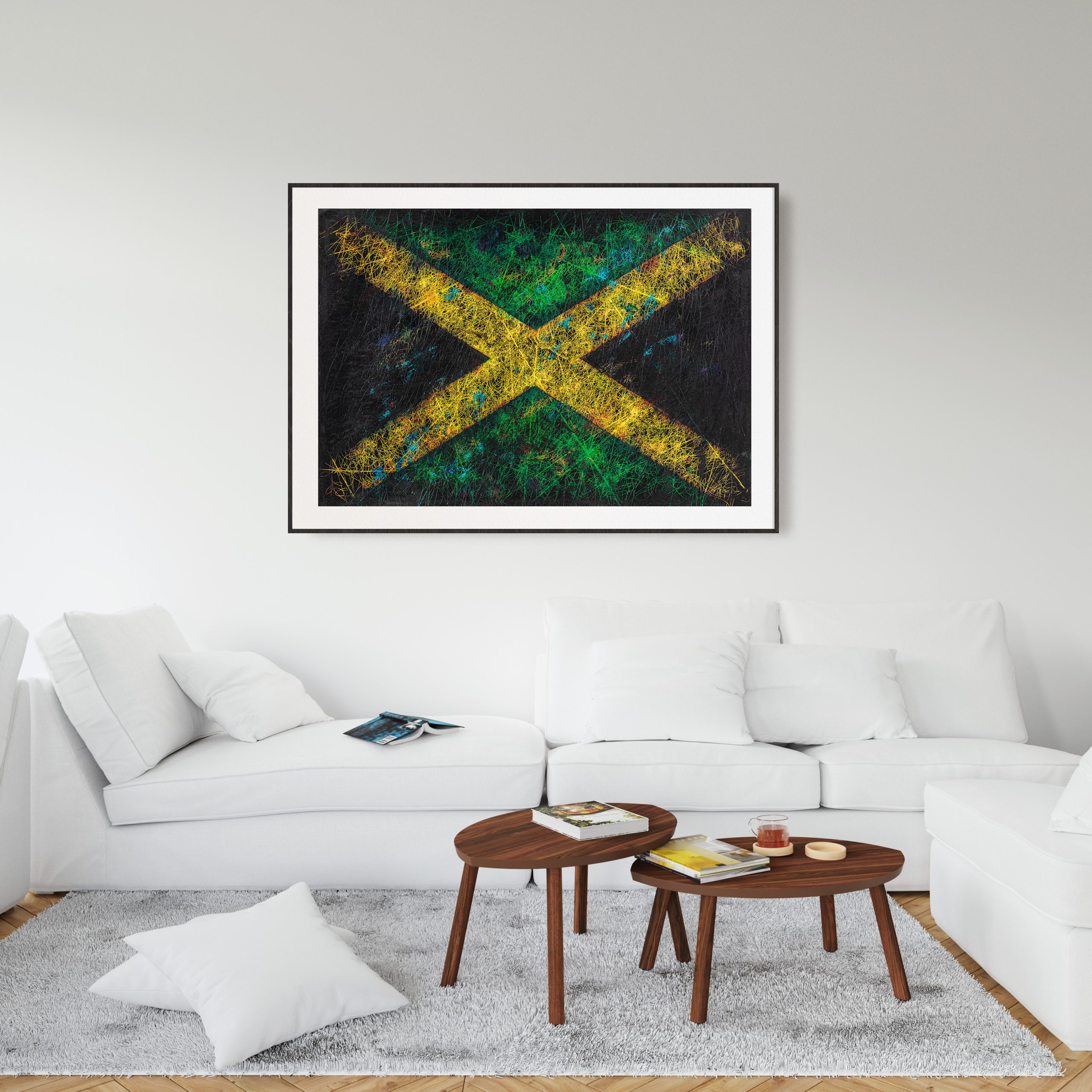 Flag of Jamaica as Bright Living Room Wall decor Flag of Jamaica as Bright Living Room Wall decor