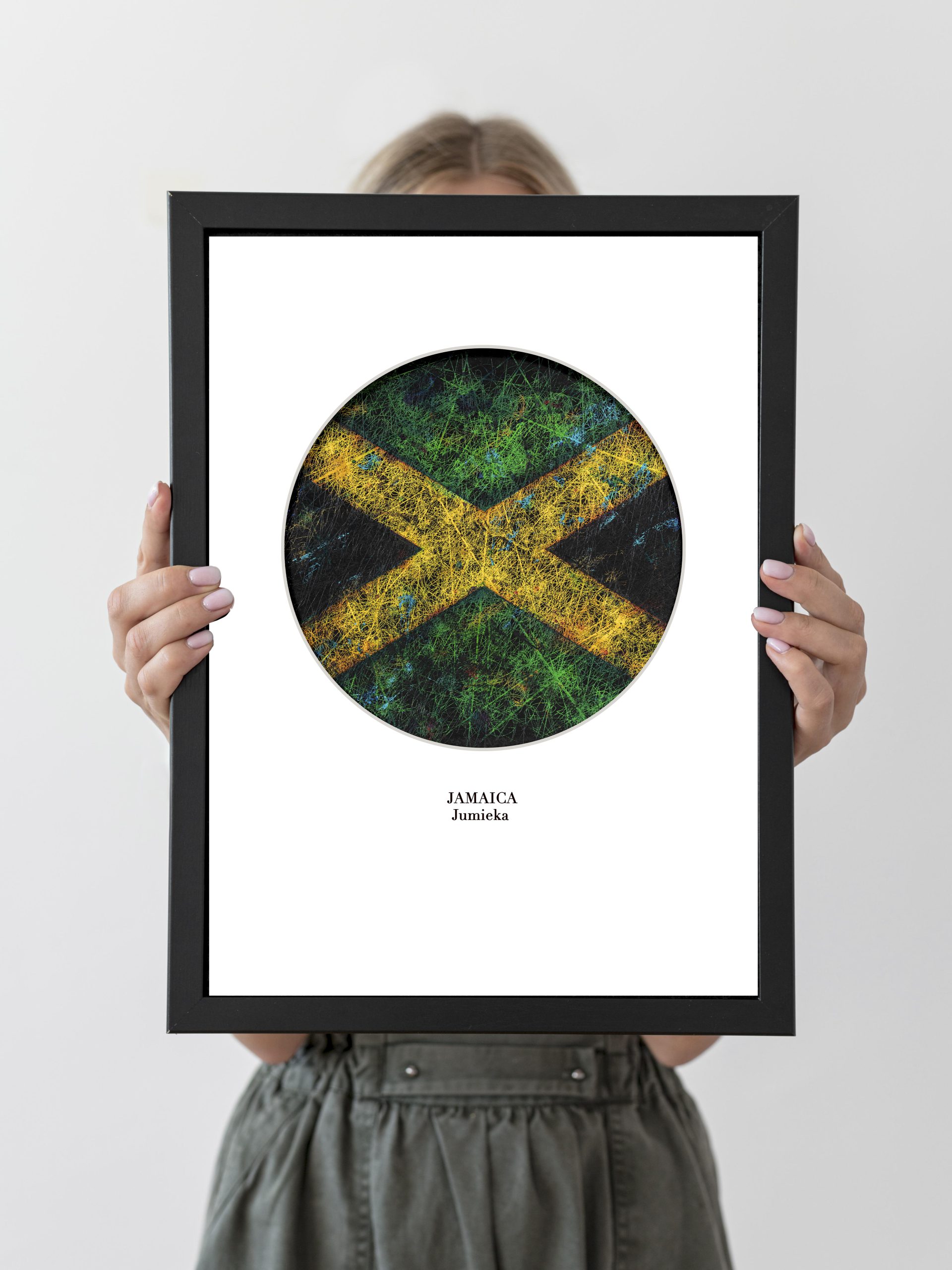 Round poster with the flag of Jamaica printed in high quality Round poster with the flag of Jamaica printed in high quality