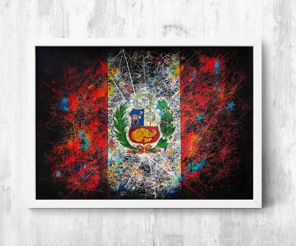 Hand Painted Flag of Peru as Wall decor