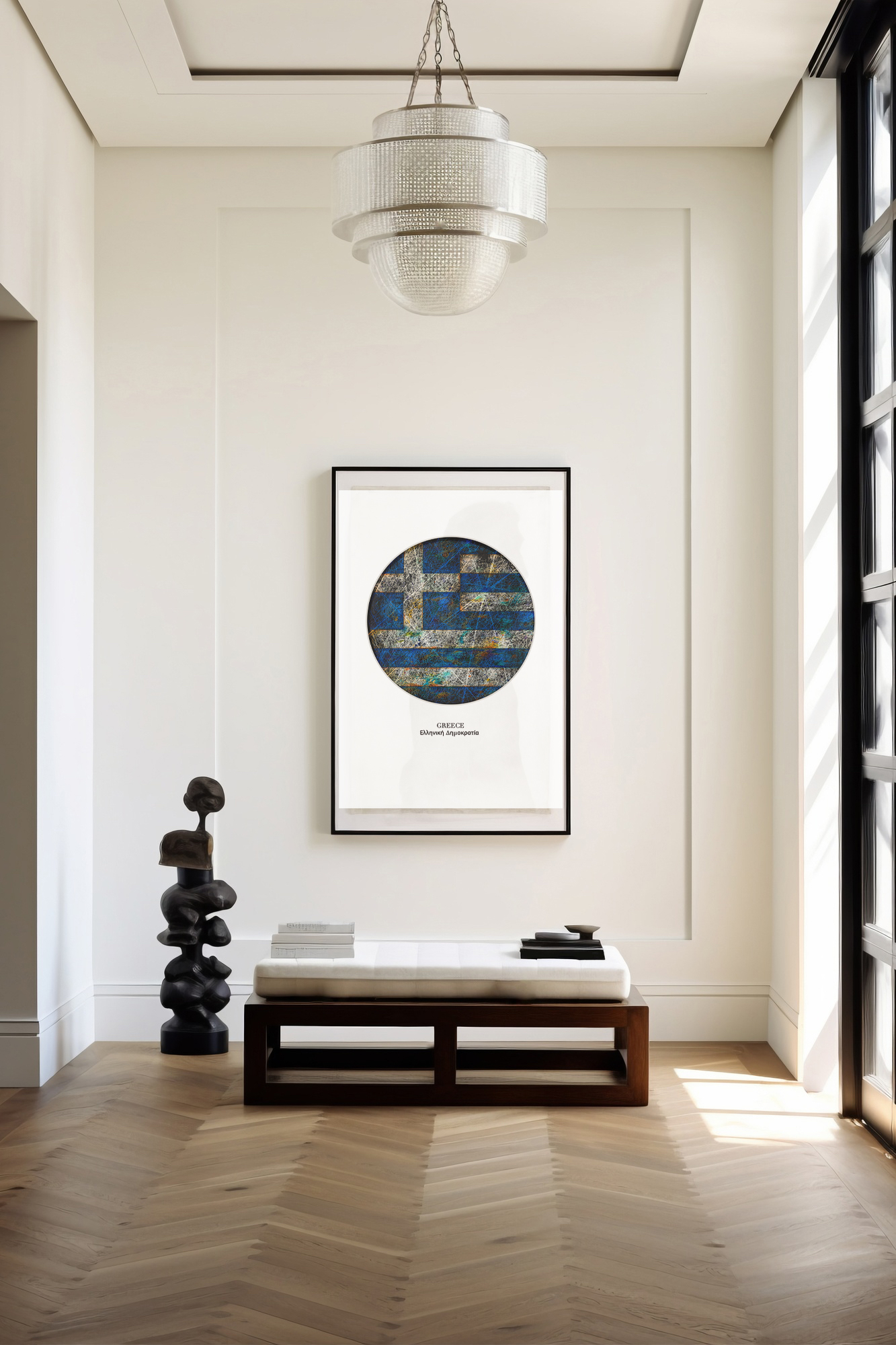 Framed Flag of Greece as Home Decor Framed Flag of Greece as Home Decor