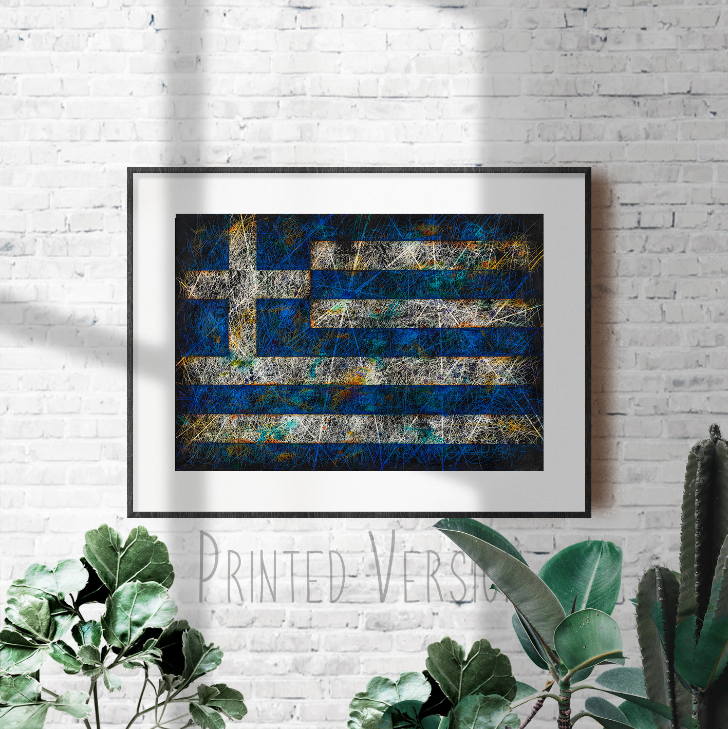 Printed Flag of Greece as wall Decor Printed Flag of Greece as wall Decor