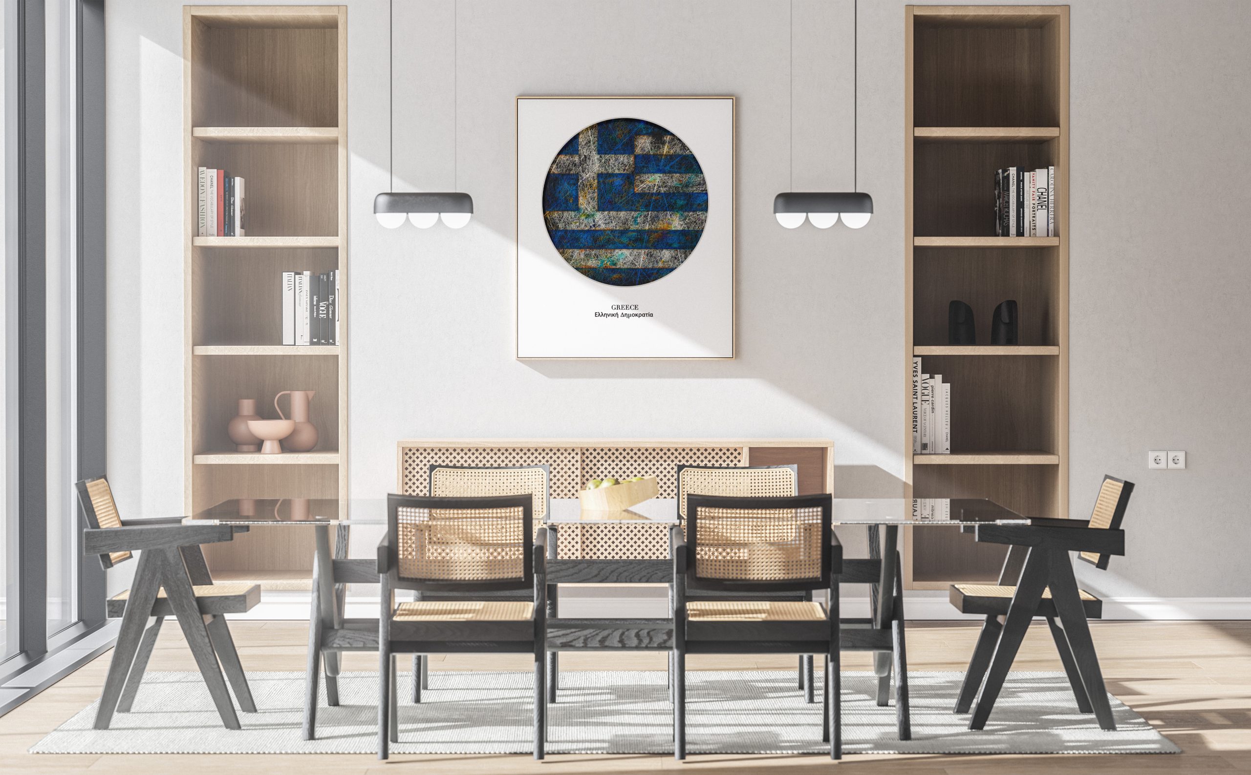 Framed Flag of Greece as Home Decor Framed Flag of Greece as Home Decor